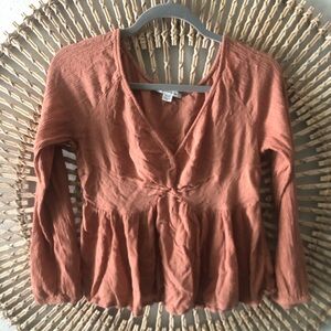American eagle ruched twist front blouse